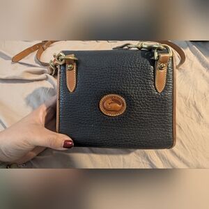 Vintage Dooney & Bourke Black Leather Crossbody Bag